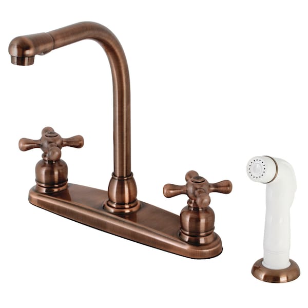 KB716AX Victorian Centerset Kitchen Faucet, Antique Copper